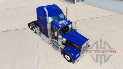 Piel Negro Y Azul Vintage tractor en Kenworth W9 para American Truck Simulator