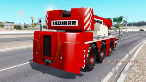 Grúa móvil Liebherr en el tráfico v2.0 para American Truck Simulator