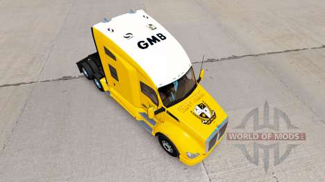 La piel Port Vale en amarillo tractor Kenworth para American Truck Simulator