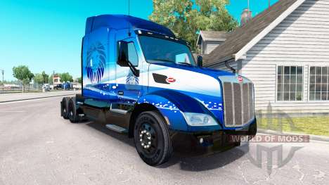 La piel Azul León de Transporte en el tractor Pe para American Truck Simulator