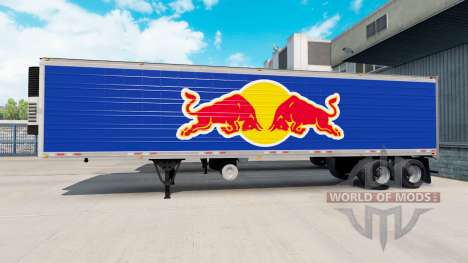 La piel de Red Bull en el semirremolque-el refri para American Truck Simulator