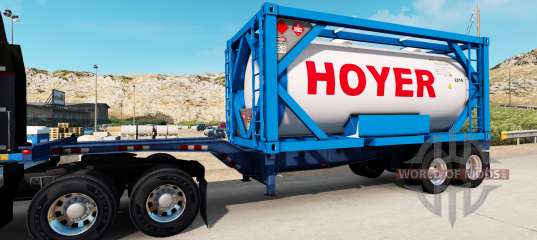 El semirremolque-el contenedor de camión con tanque contenedor para