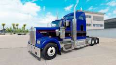 Piel Negro Y Azul Vintage tractor en Kenworth W900 para American Truck Simulator