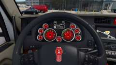 El color rojo de los dispositivos en un Kenworth T680 para American Truck Simulator