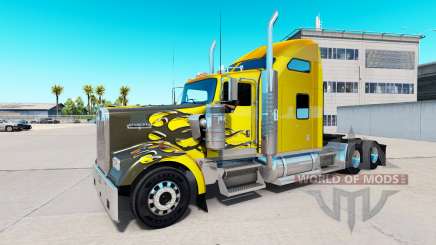 La piel de Carbono Personalizado en el camión Kenworth W900 para American Truck Simulator