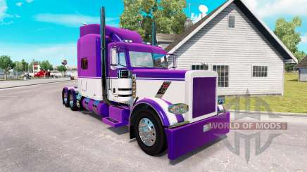 La piel de color Malva y Blanco para el camión Peterbilt 389 para American Truck Simulator