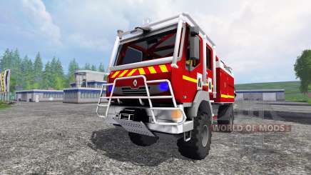 Renault Midlum Crew Cab 4x4 2009 [firetruck] para Farming Simulator 2015