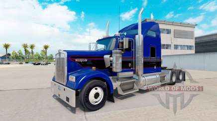 Piel Negro Y Azul Vintage tractor en Kenworth W900 para American Truck Simulator