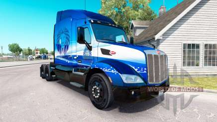 La piel Azul León de Transporte en el tractor Peterbilt para American Truck Simulator