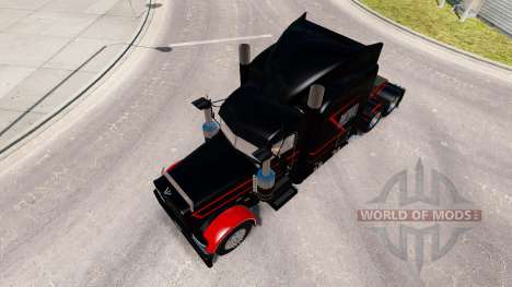 Piel Negro Y Rojo para el camión Peterbilt 389 para American Truck Simulator