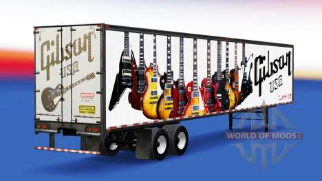 La piel de Guitarras Gibson en el remolque para American Truck Simulator