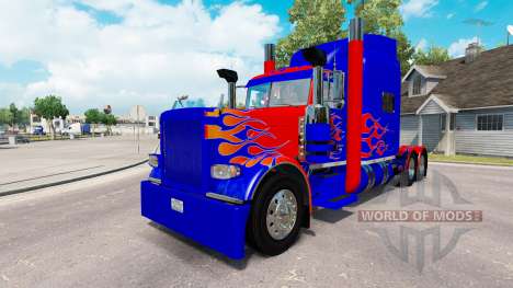 La piel Optimus Prime v2.1 para el camión Peterb para American Truck Simulator
