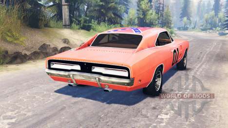 Dodge Charger 1969 General Lee para Spin Tires