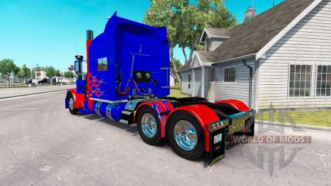 La piel Optimus Prime v2.0 tractor Peterbilt 389 para American Truck Simulator