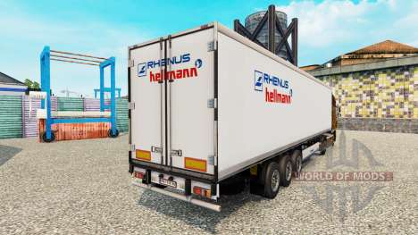 La piel de Rhenus Hellmann en el semirremolque-e para Euro Truck Simulator 2