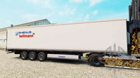 La piel de Rhenus Hellmann en el semirremolque-e para Euro Truck Simulator 2