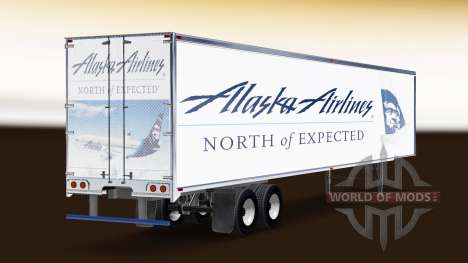 La piel de Alaska Airlines en el remolque para American Truck Simulator