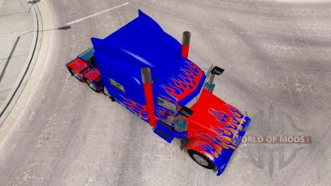 La piel Optimus Prime v2.1 para el camión Peterb para American Truck Simulator