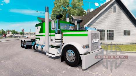 Piel Blanco-verde metálico para el camión Peterb para American Truck Simulator