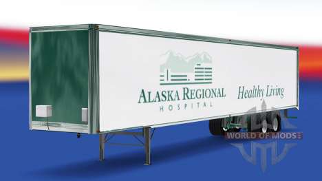 La piel de Alaska Hospital Regional en el remolq para American Truck Simulator