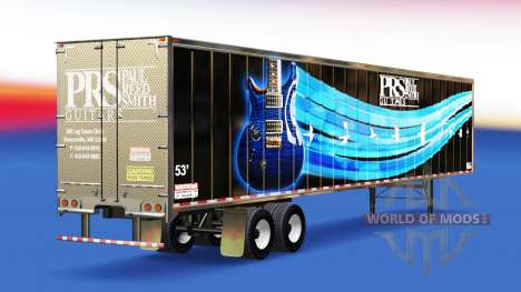 La piel de PRS Guitars en el remolque para American Truck Simulator