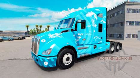 La piel de Skype en un Kenworth tractor para American Truck Simulator