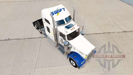 Скин Swift Transporte v1.1 на Kenworth W900 para American Truck Simulator