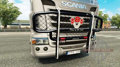 El parachoques V8 v3.0 camión Scania para Euro Truck Simulator 2