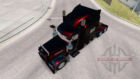 Скин Negro Metálico Rayas на Peterbilt 389 para American Truck Simulator