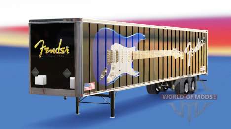 La piel Guitarras Fender en el remolque para American Truck Simulator