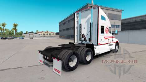 La piel Canadian Express Blanco tractor Kenworth para American Truck Simulator