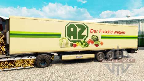 La piel AZ para semi-refrigerados para Euro Truck Simulator 2