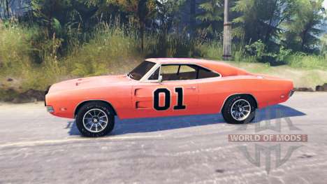 Dodge Charger 1969 General Lee para Spin Tires