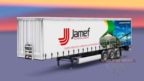 La piel Jamef Logística remolque en una cortina para Euro Truck Simulator 2