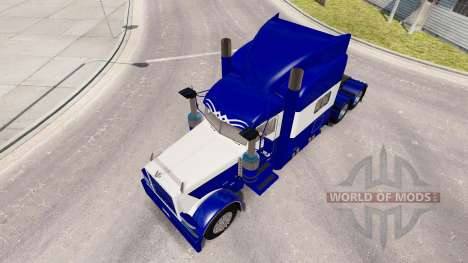 La piel Azul y Blanco para el camión Peterbilt 3 para American Truck Simulator