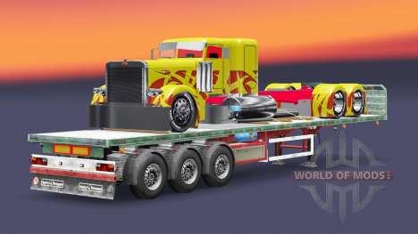 El semirremolque de plataforma de carga del cami para Euro Truck Simulator 2