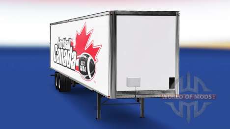 La piel de Fútbol de Canadá v2.0 en el semi-remo para American Truck Simulator