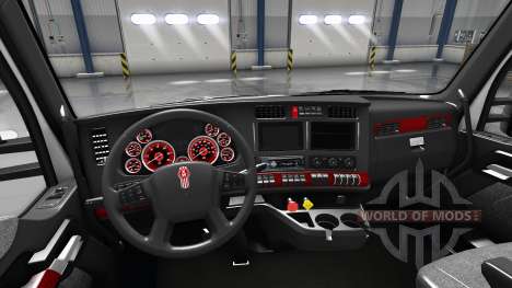 Interior Rojo Marcado para Kenworth T680 para American Truck Simulator