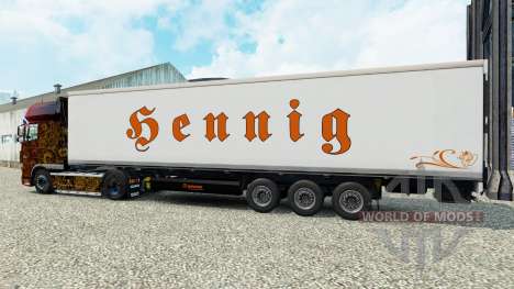 La piel Bennig para la semi-refrigerados para Euro Truck Simulator 2