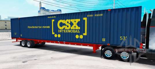 Semirremolque contenedor Intermodal CSX para American Truck Simulator