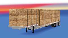 El semirremolque de plataforma con diferentes cargas v1.1 para American Truck Simulator