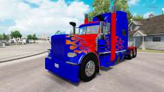 La piel Optimus Prime v2.1 para el camión Peterbilt 389 para American Truck Simulator