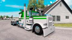 Piel Blanco-verde metálico para el camión Peterbilt 389 para American Truck Simulator
