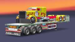El semirremolque de plataforma de carga del camión Peterbilt para Euro Truck Simulator 2
