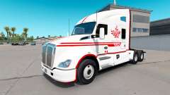 La piel Canadian Express Blanco tractor Kenworth para American Truck Simulator