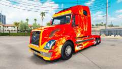 Fuego en la piel para camiones Volvo VNL 670 para American Truck Simulator