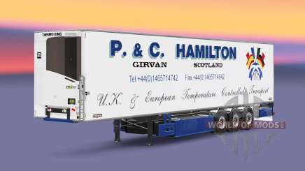 Semi-remolque frigorífico Chereau P. & C. Hamilton para Euro Truck Simulator 2