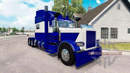 La piel Azul y Blanco para el camión Peterbilt 389 para American Truck Simulator