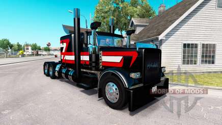 Negro Metálico de la piel para el camión Peterbilt 389 para American Truck Simulator