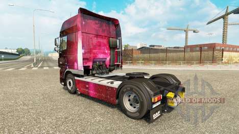 La piel Weltall en el tractor DAF para Euro Truck Simulator 2